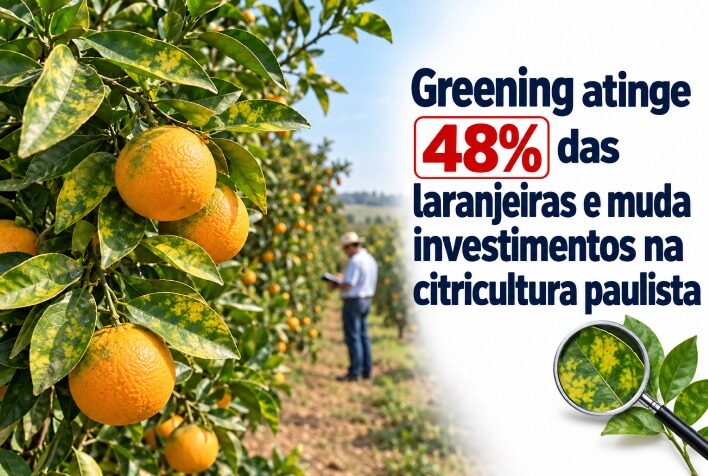 Greening atinge 48% das laranjeiras e muda investimentos na citricultura paulista